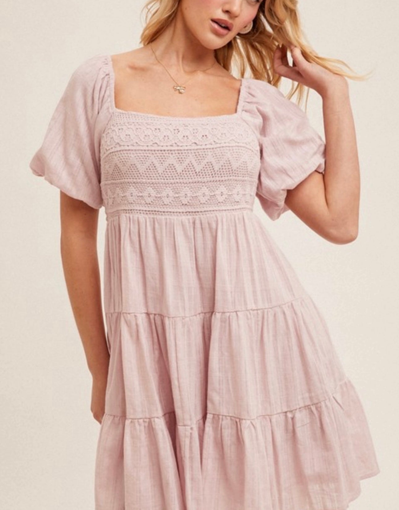 Blush Crochet Dress
