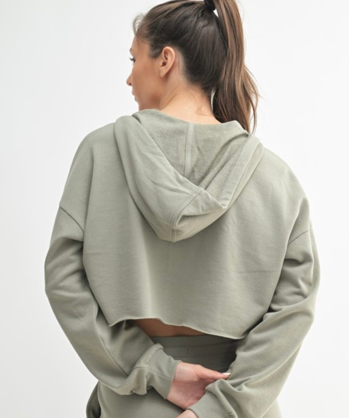 Sage Cropped Hoodie