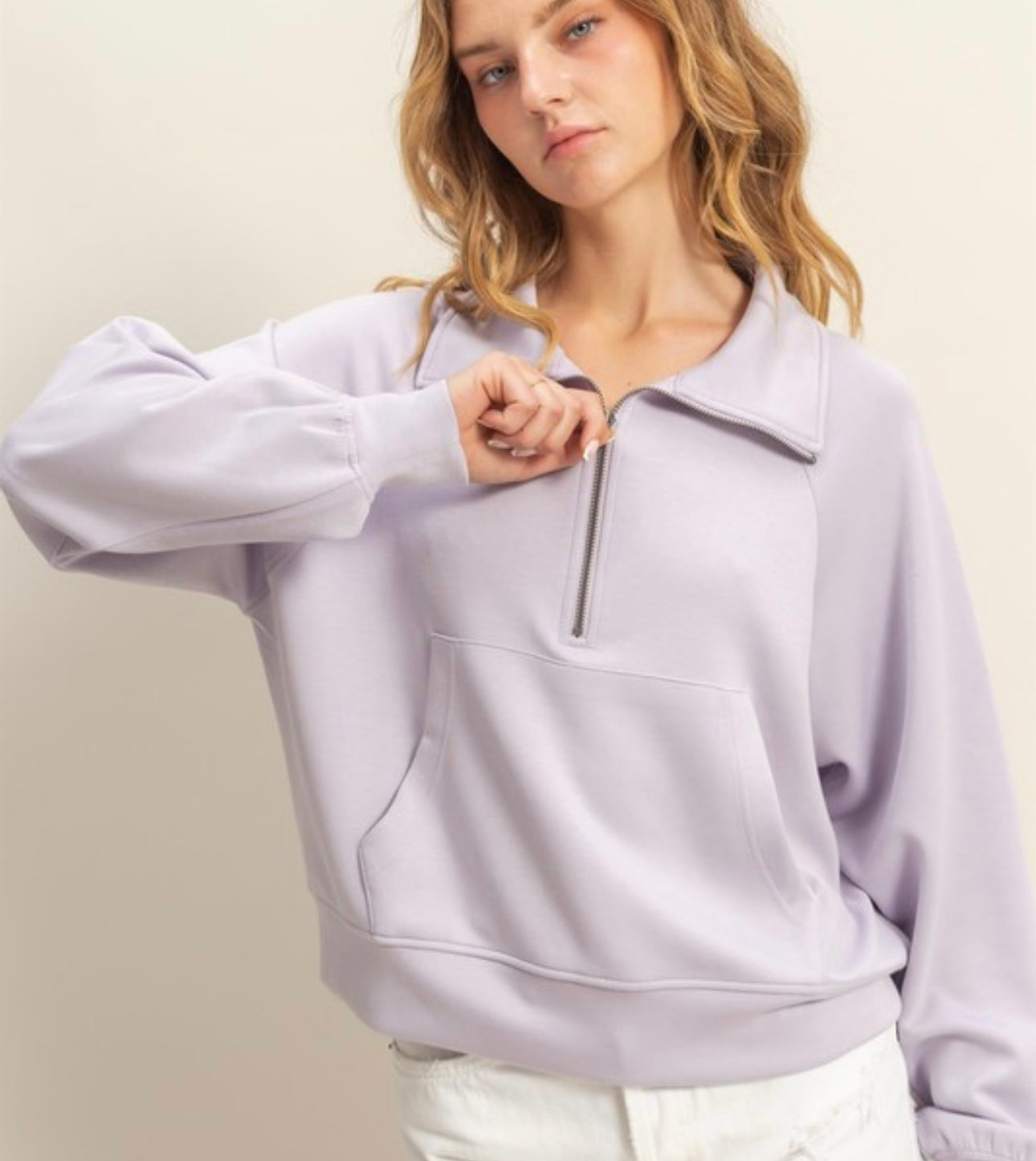 Lilac Grey 1/2 Zip