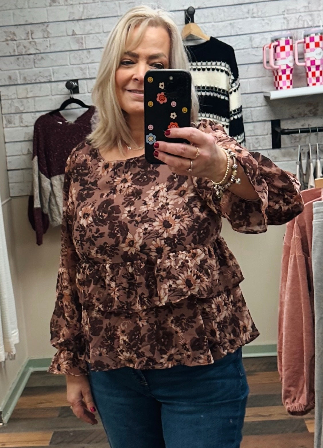 Neutral Floral Blouse