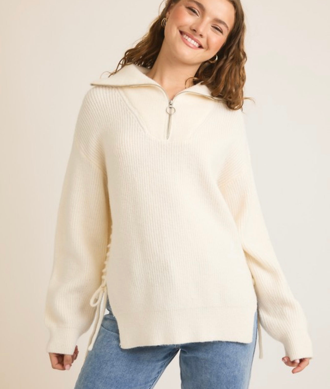 Side Lace Up Pullover