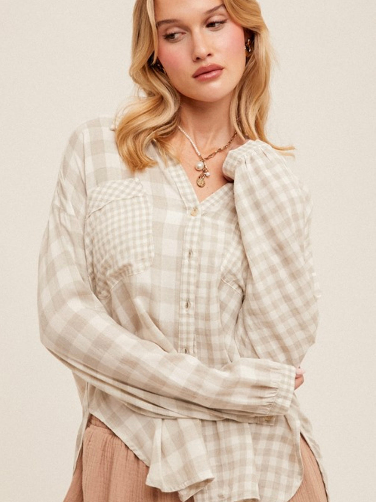 Oversized Plaid Button Up