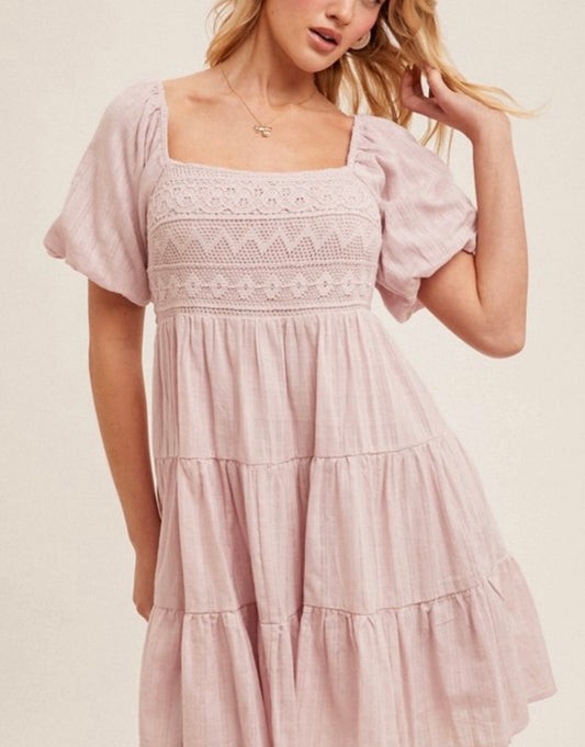 Blush Crochet Dress