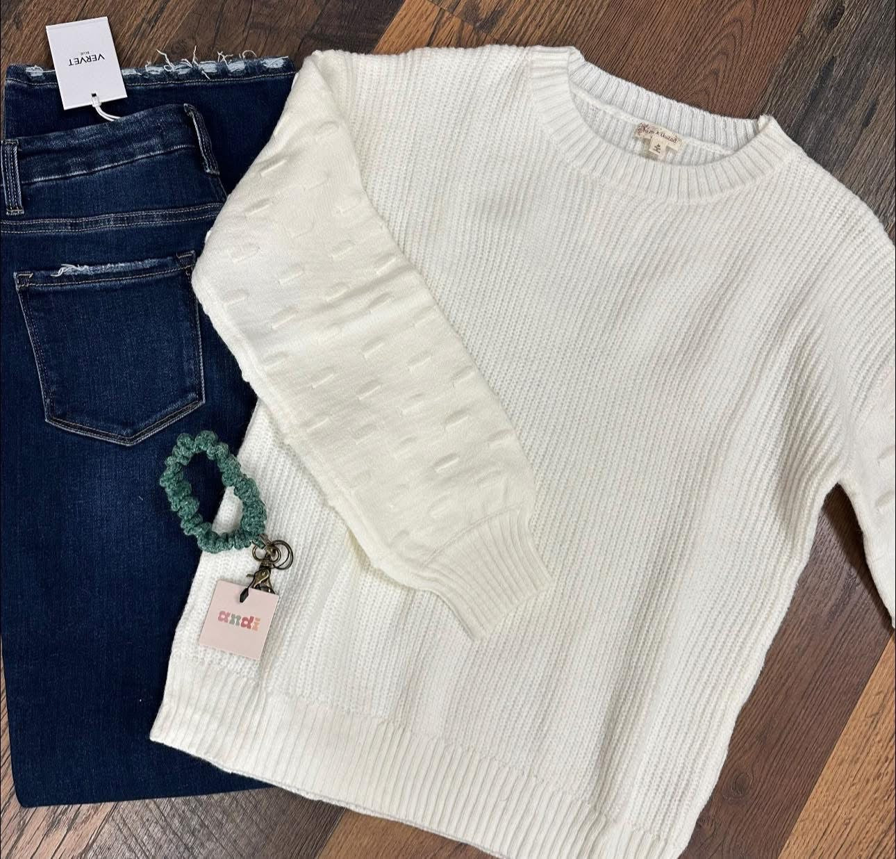 Textured Cream Sweater