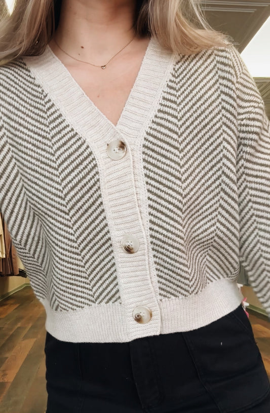 Chevron Cropped Sweater