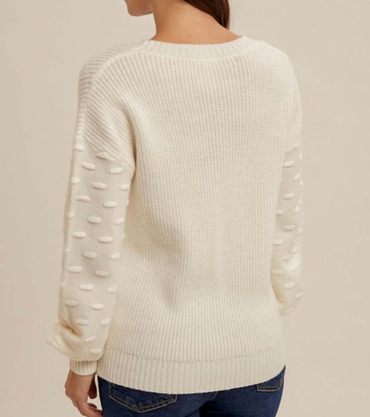 Textured Cream Sweater