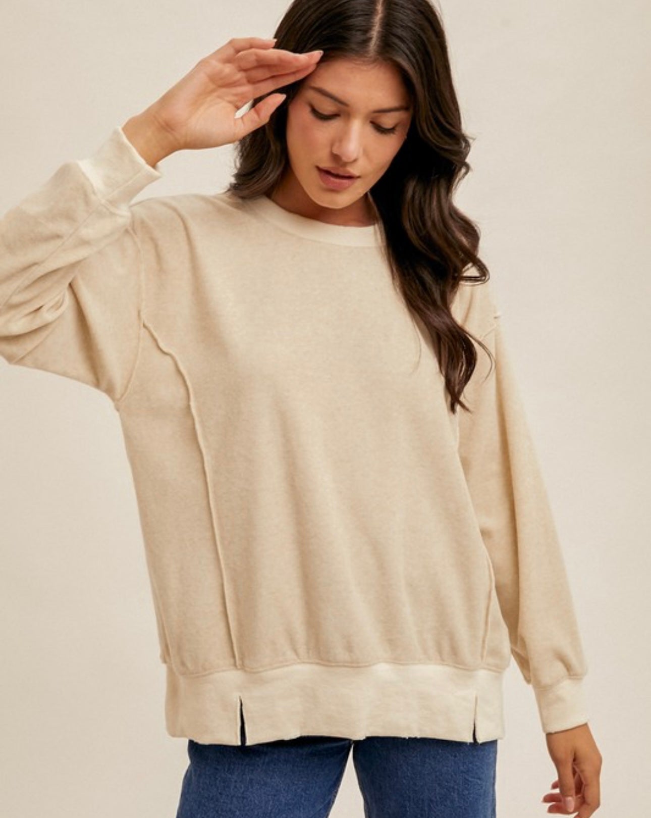 Velour Slit Sweatshirt