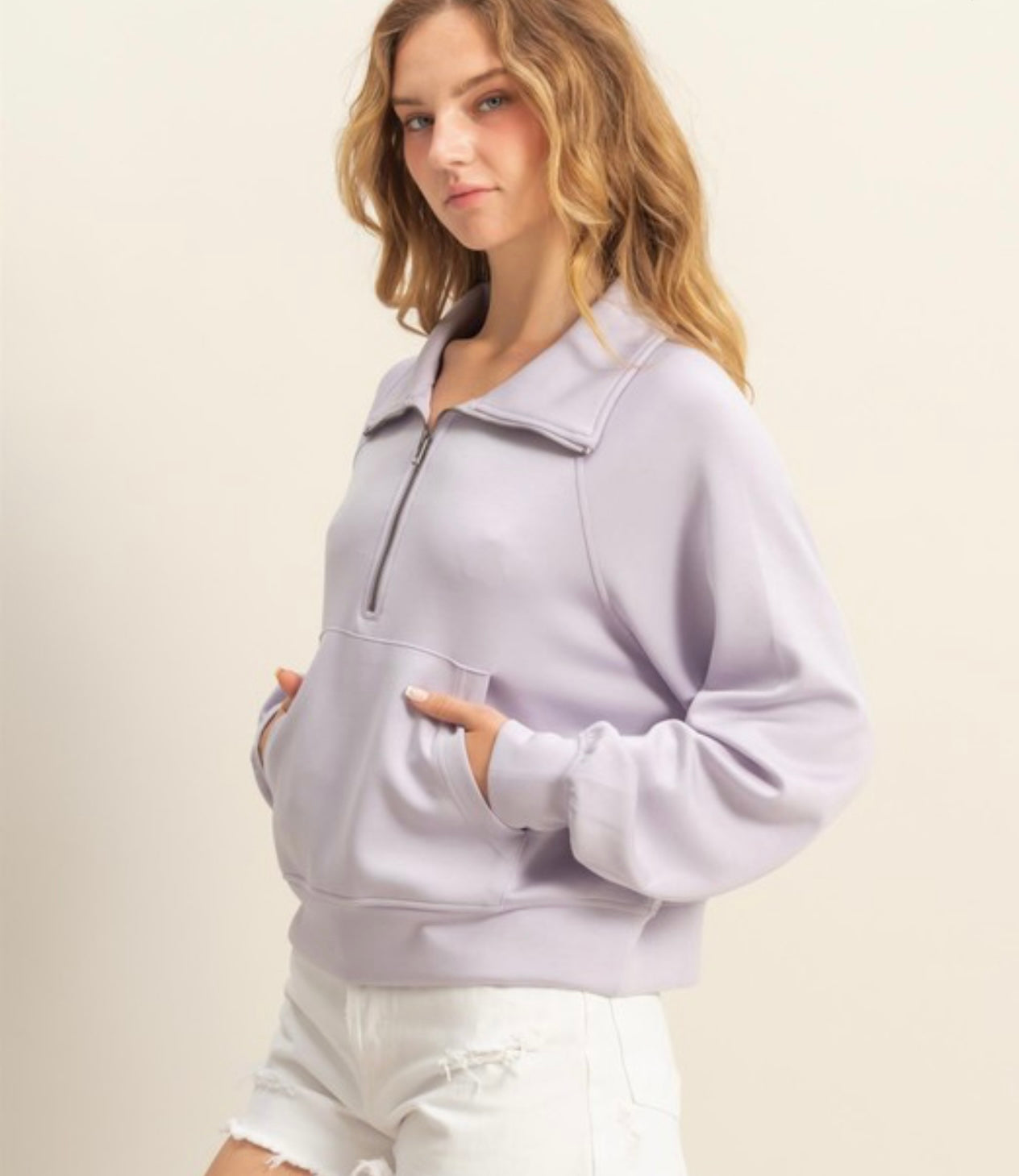 Lilac Grey 1/2 Zip