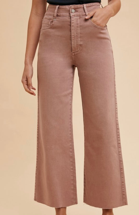 Washed Rose Wide Leg Pant