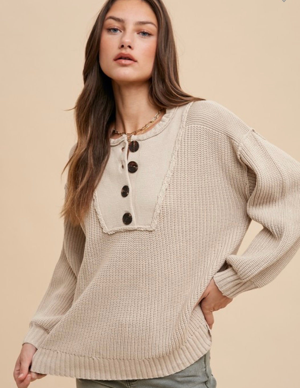 Coziest Button Sweater