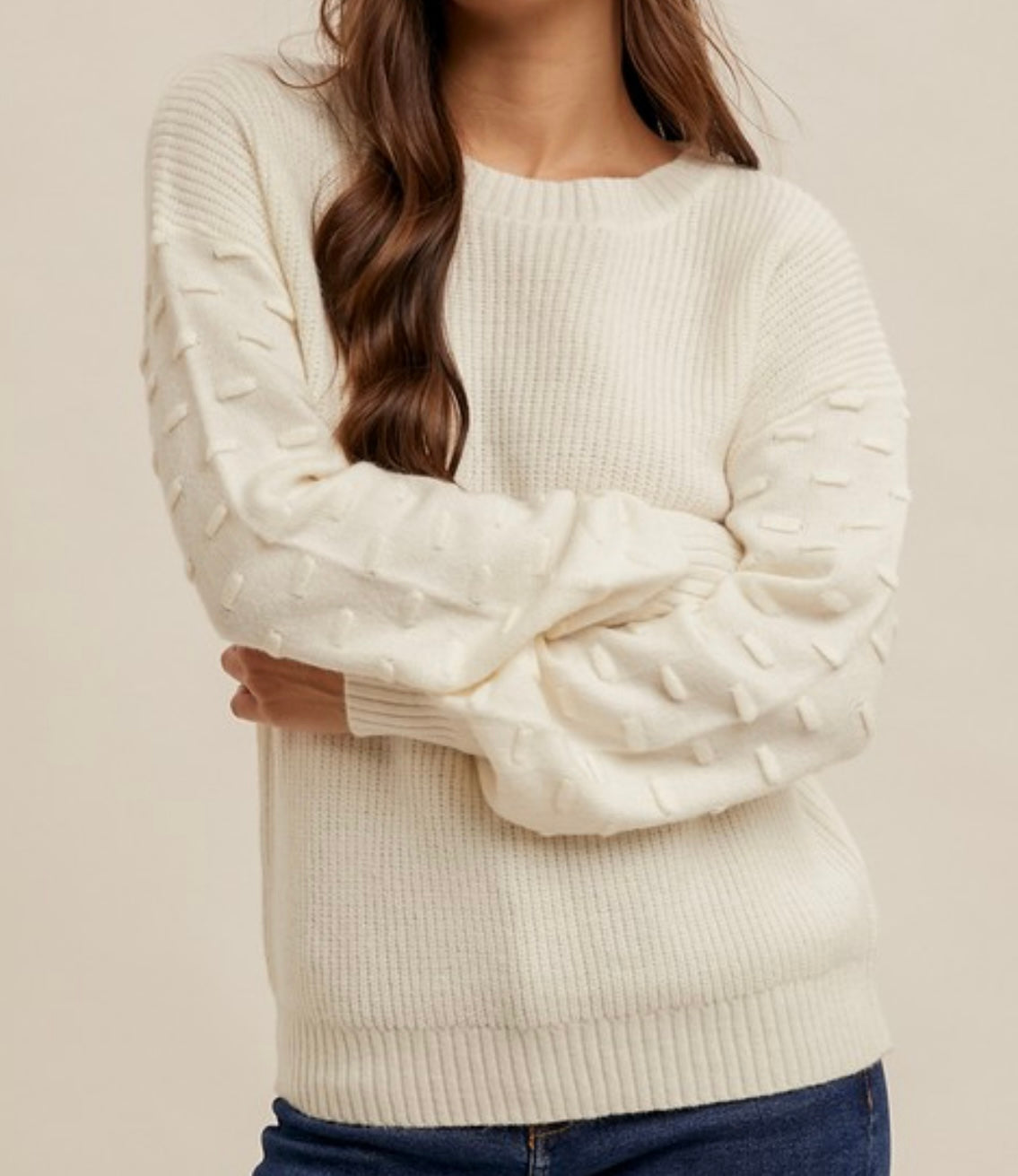 Textured Cream Sweater