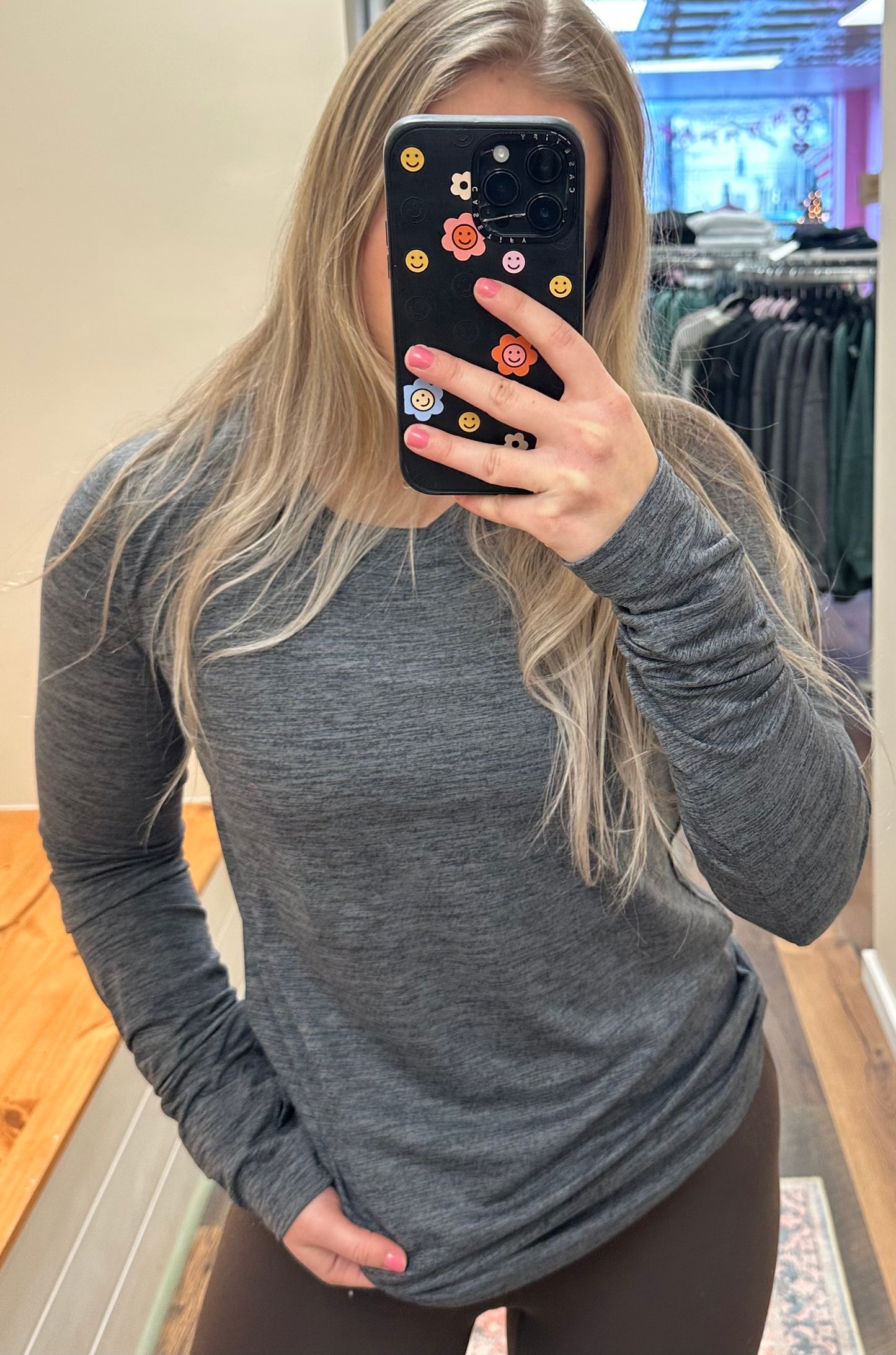 Heather Grey Active Top